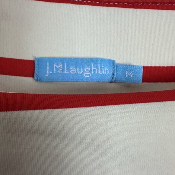 J Mclaughlin Nicola 3/4 Sleeve Layered Dress Catalina Cloth Size M Red Stripes - Picture 2 of 9